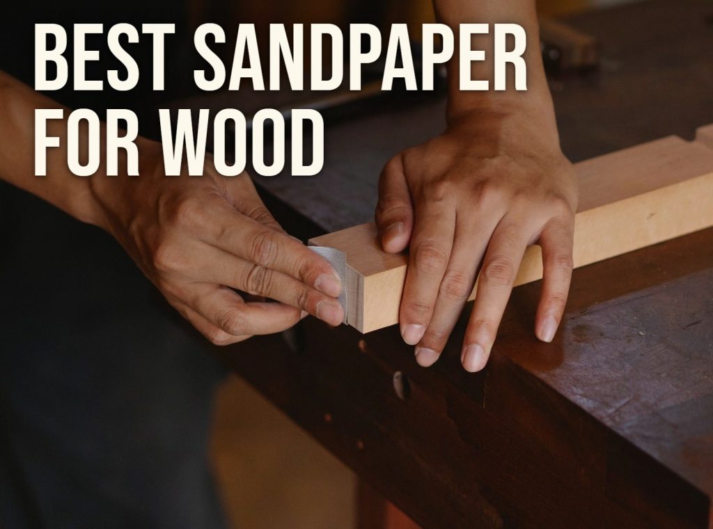 Best sandpaper for wood: hand sanding the end of a board with a folded sheet