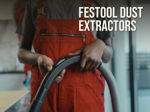 Festool dust extractors compared: hands holding a dust extractor suction hose