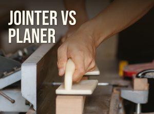 Jointer vs planer: face jointing a board on a jointer with a push block