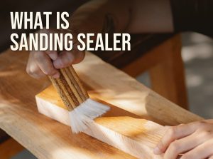 What is sanding sealer: brushing a clear first coat onto a bare wood board